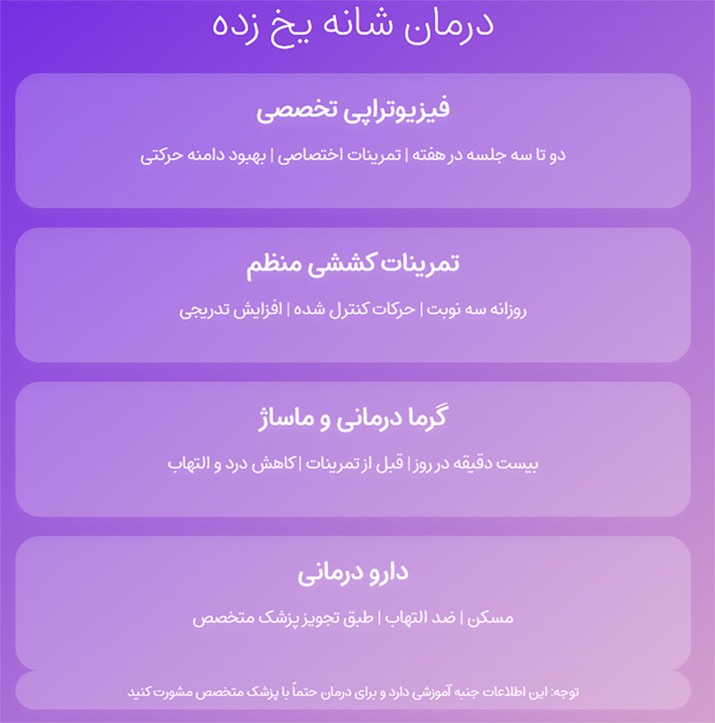 درمان شانه یخ زده