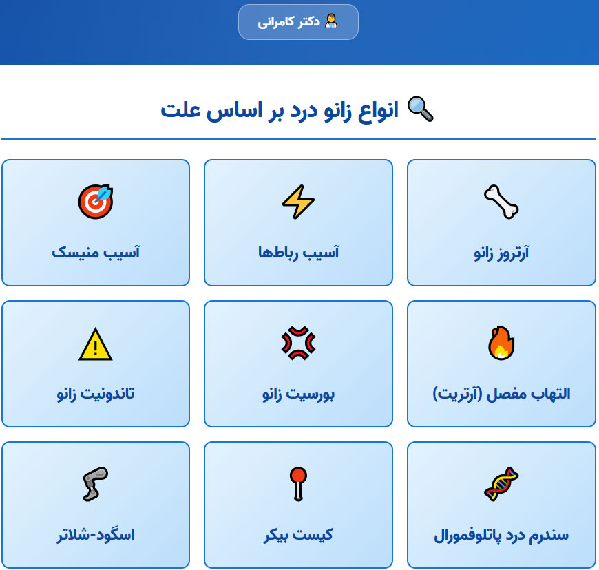963 انواع زانو درد