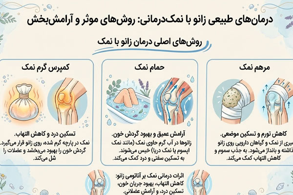 222 تسکین و درمان درد زانو با نمک