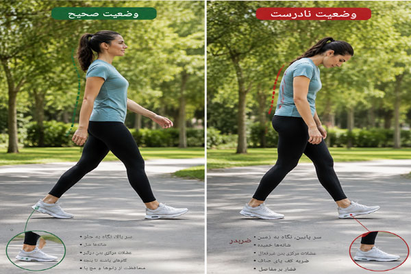 روش-صحیح-راه-رفتنن روش صحیح راه رفتن