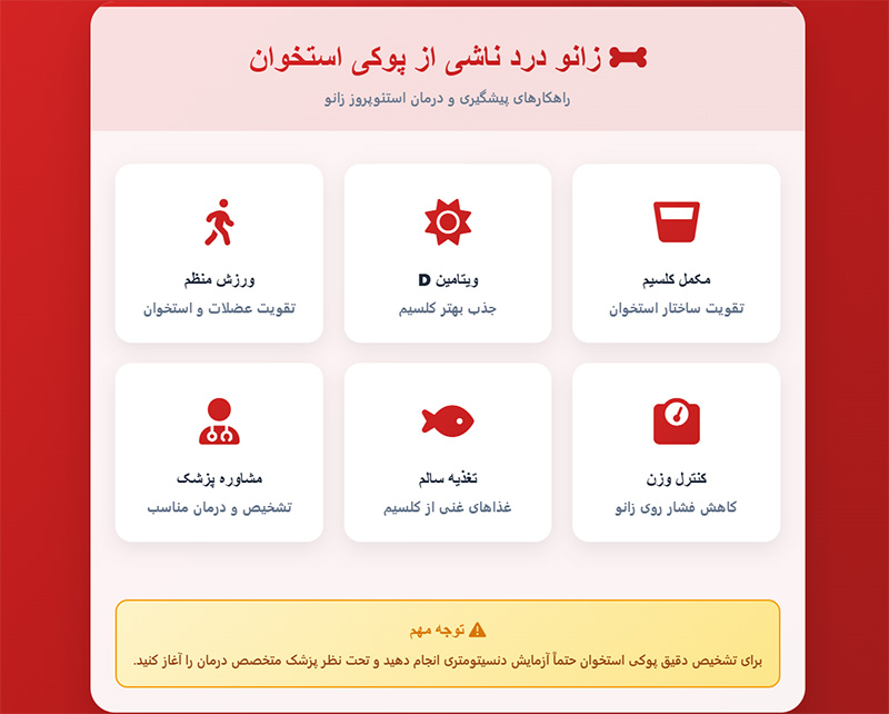 زانو درد ناشی از پوکی استخوان